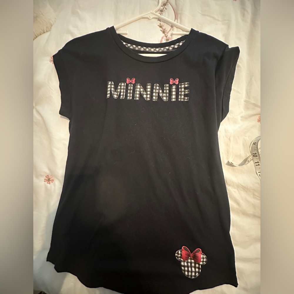 Checkered Disney Black and Red Minnie Mouse Tee Size M